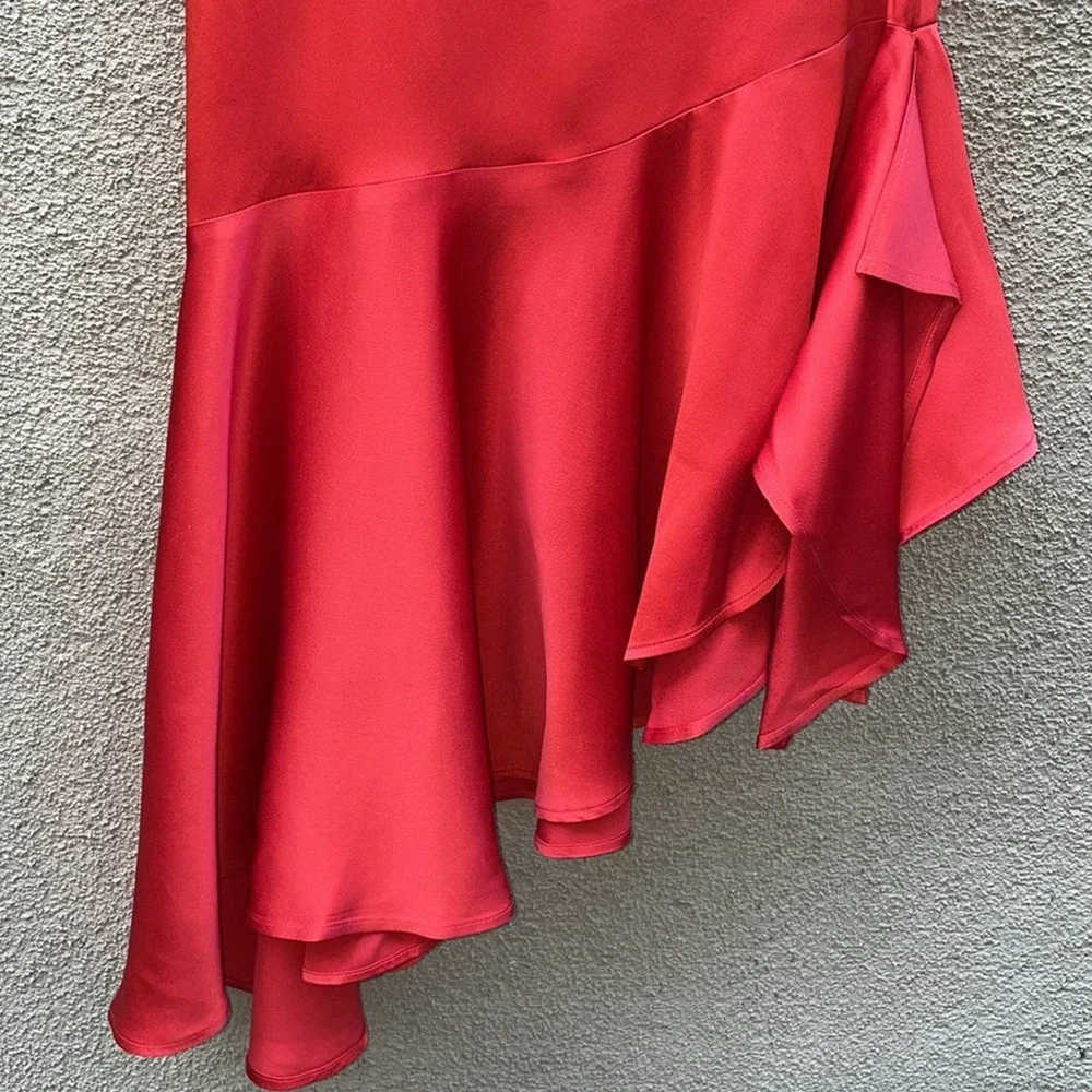 Semi Couture Red Asymmetrical Midi Skirt